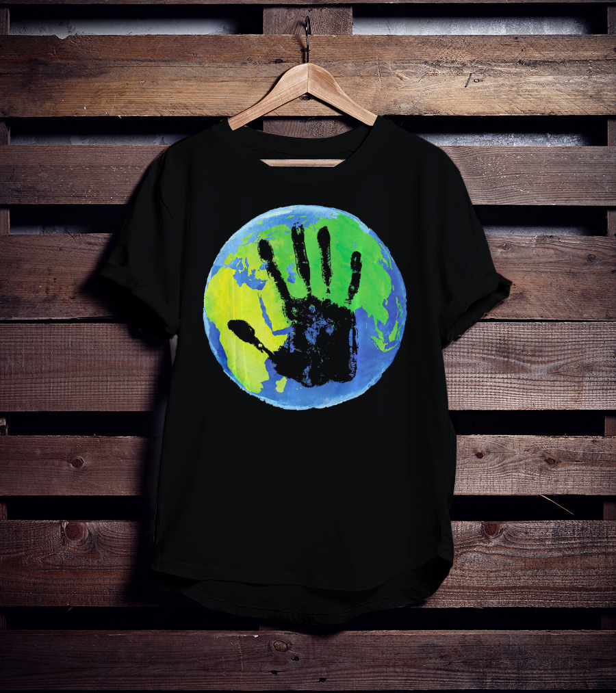 Earth Day Globe With Handprint Nature Conservation T-Shirt