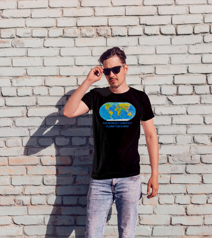 The World's Greatest Planet On Earth Map T-Shirt
