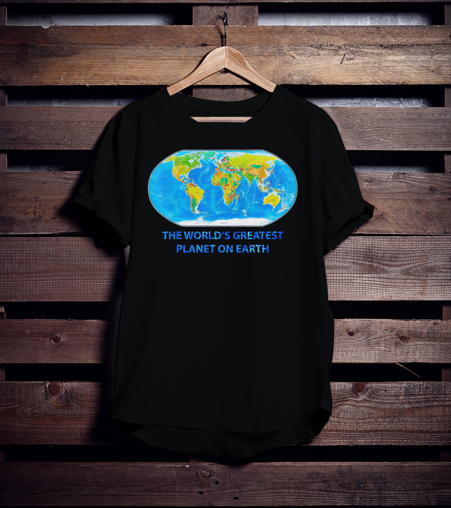 The World's Greatest Planet On Earth Map T-Shirt