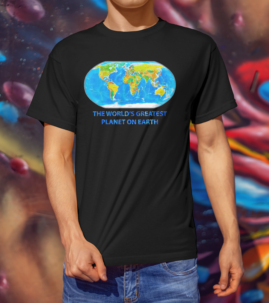 The World's Greatest Planet On Earth Map T-Shirt