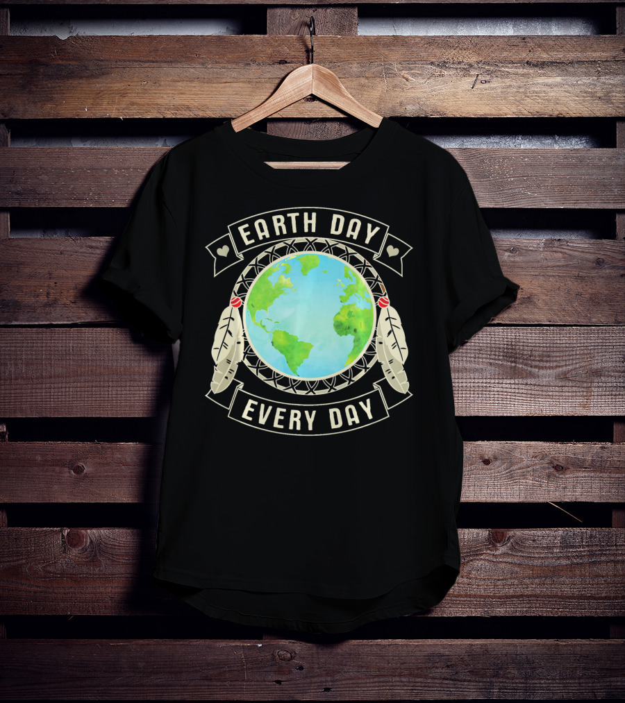 Earth Day Every Day Dreamcatcher Globe Feathers T-Shirt