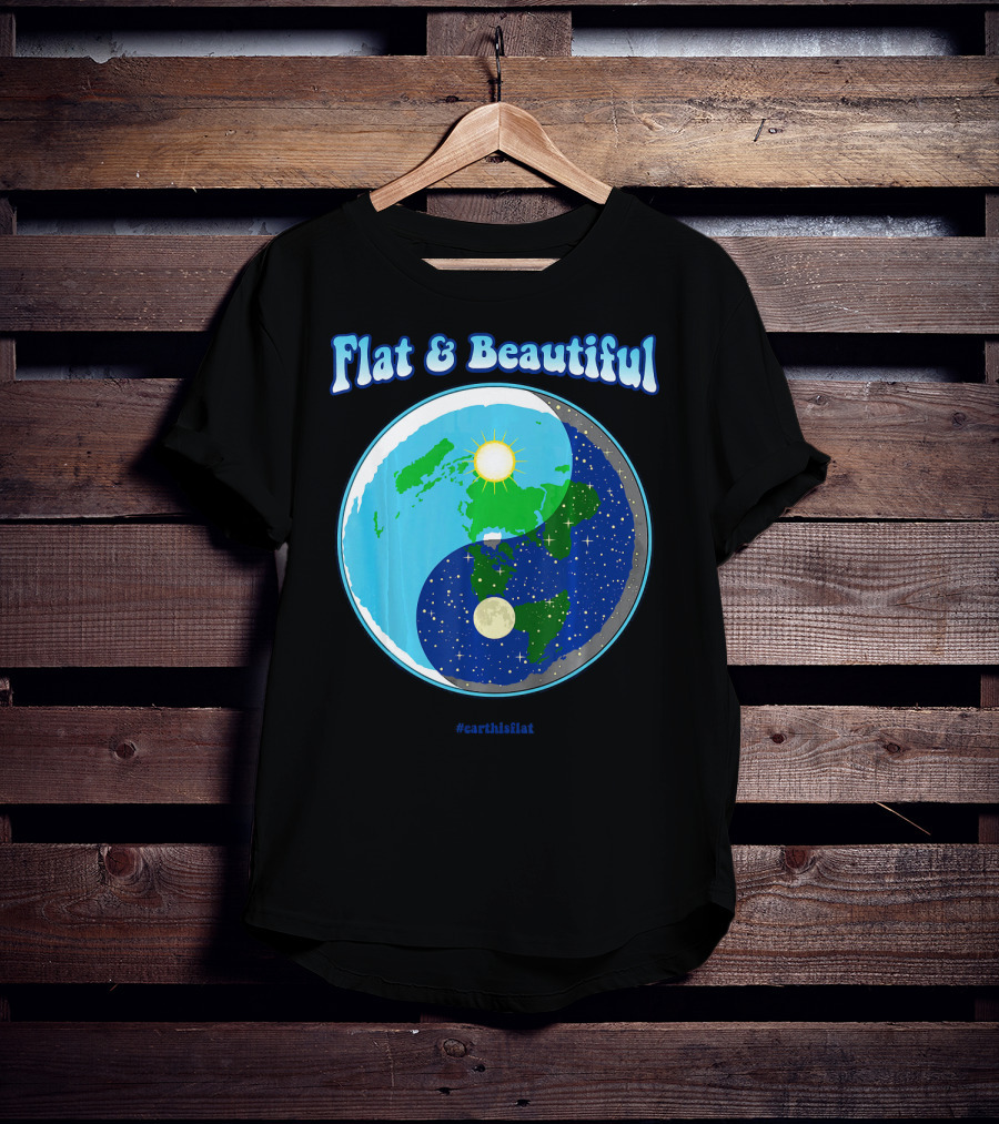 Flat And Beautiful Earth Ying Yang #earthisflat T-Shirt