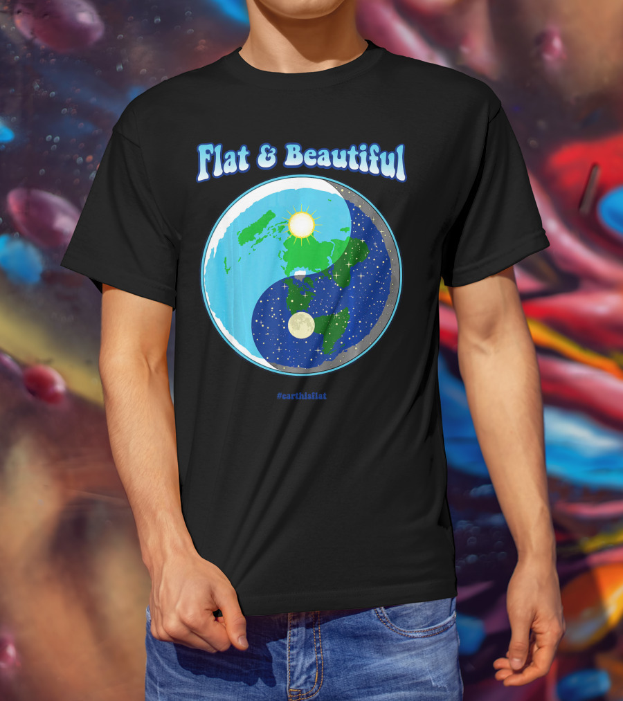 Flat And Beautiful Earth Ying Yang #earthisflat T-Shirt