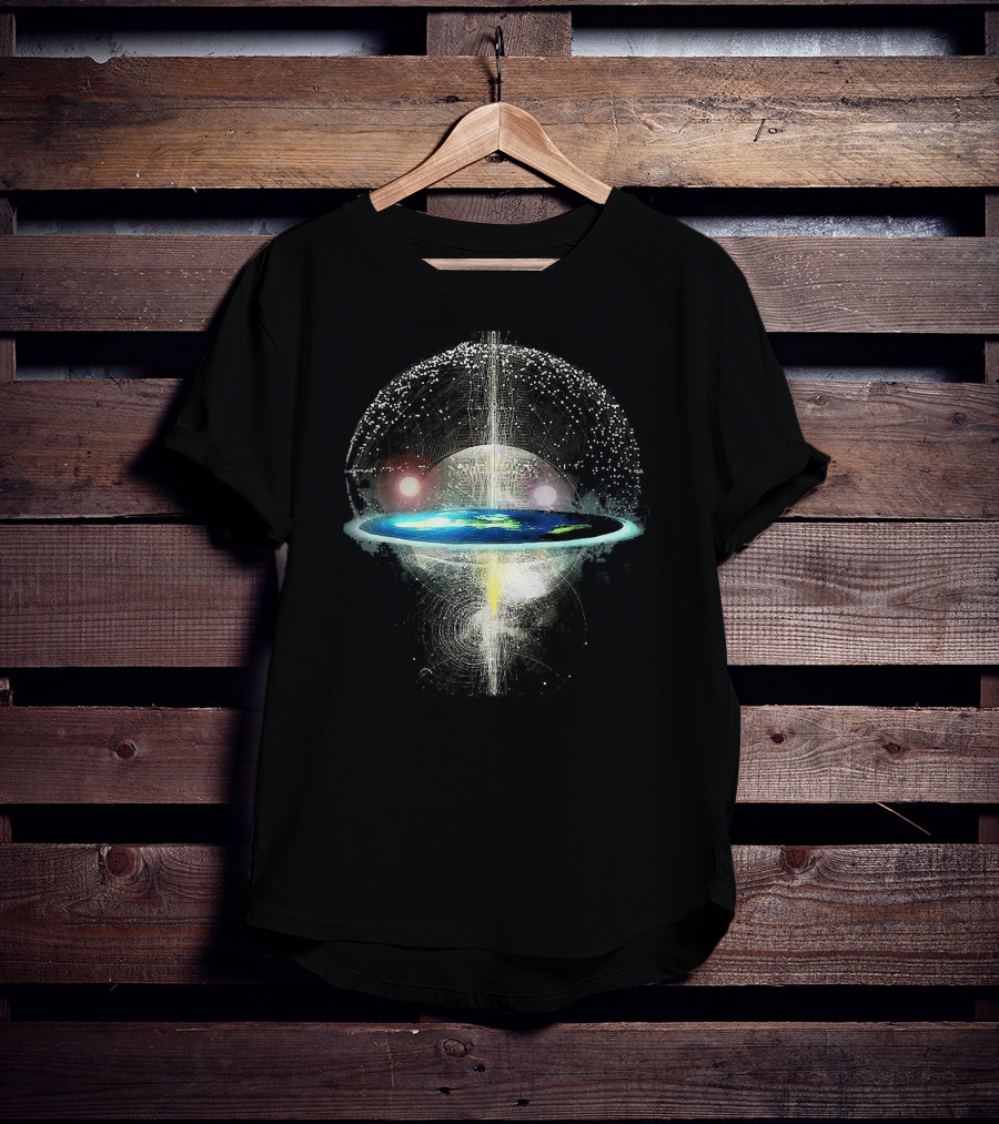 Flat Earth Cosmic Celestial Universe Symmetry T-Shirt