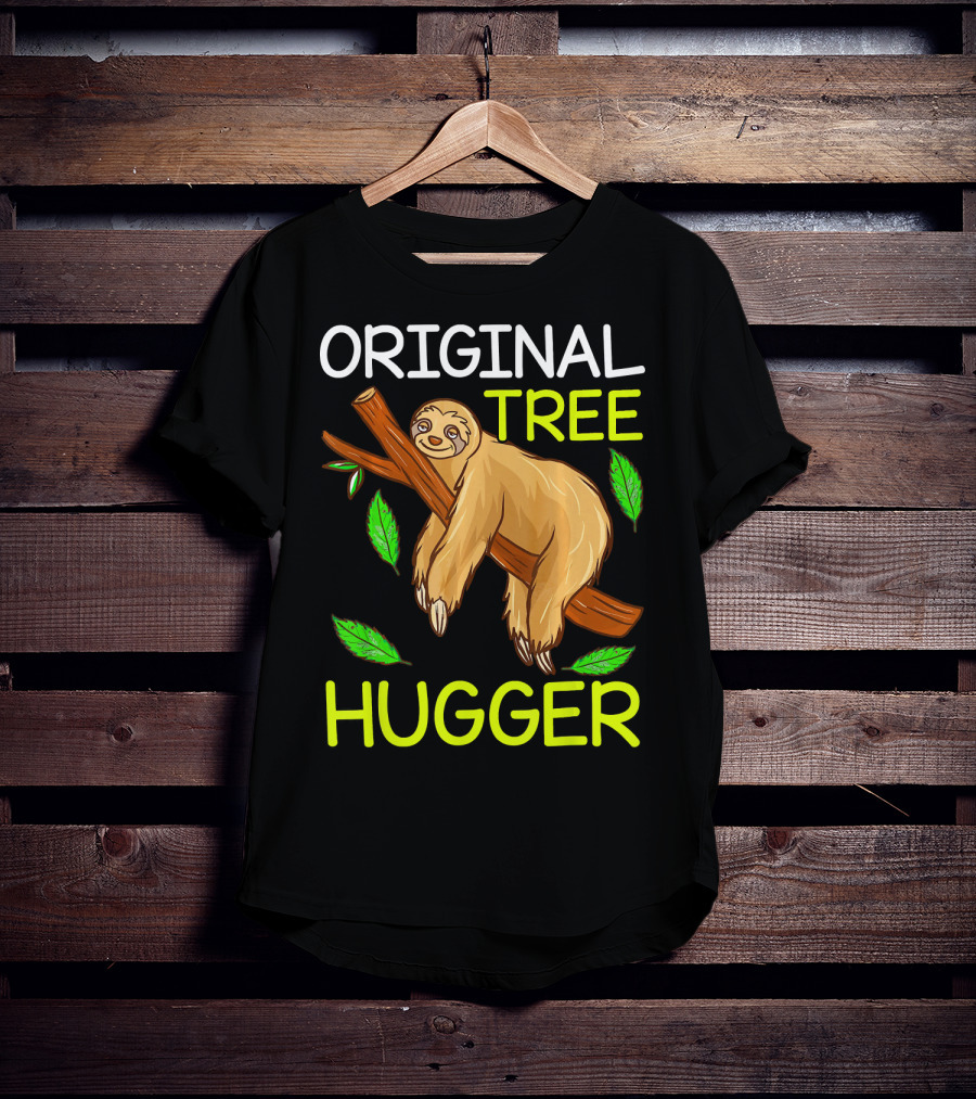 Original Tree Hugger Sloth Environmental Climate T-Shirt