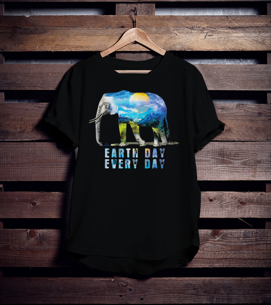 Earth Day Every Day Elephant Love T-Shirt