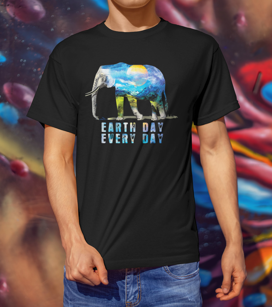 Earth Day Every Day Elephant Love T-Shirt