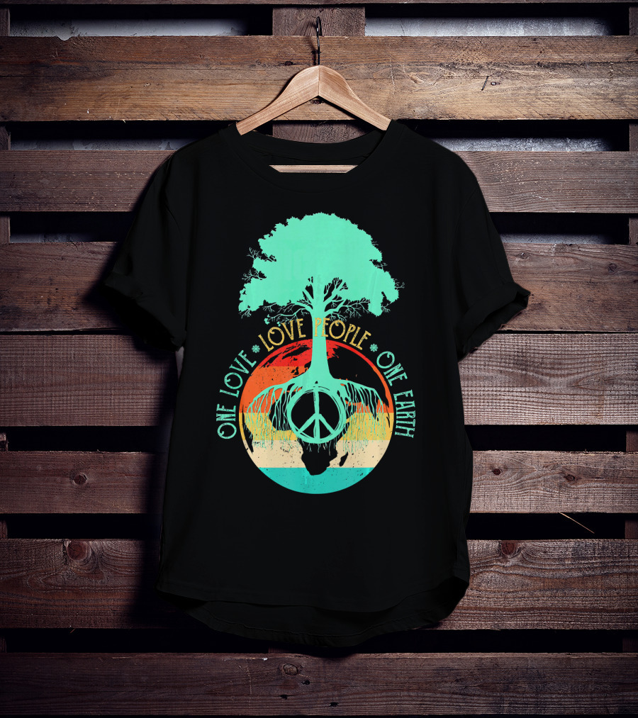 One Love People One Earth Peace Tree T-Shirt