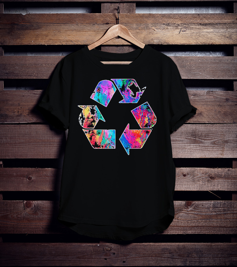 Earth Day Vintage Recycle Reduce Reuse Psychedelic Colorful T-Shirt