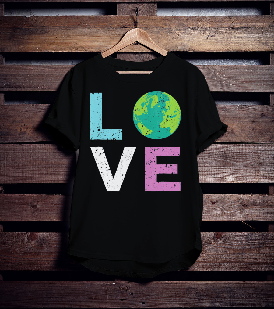 LOVE Earth Day With Globe Vin Earth T-Shirt