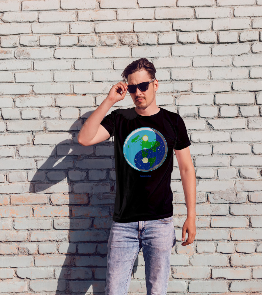 Ying Yang Flat Earth Truther #earthisflat Sun And Moon T-Shirt