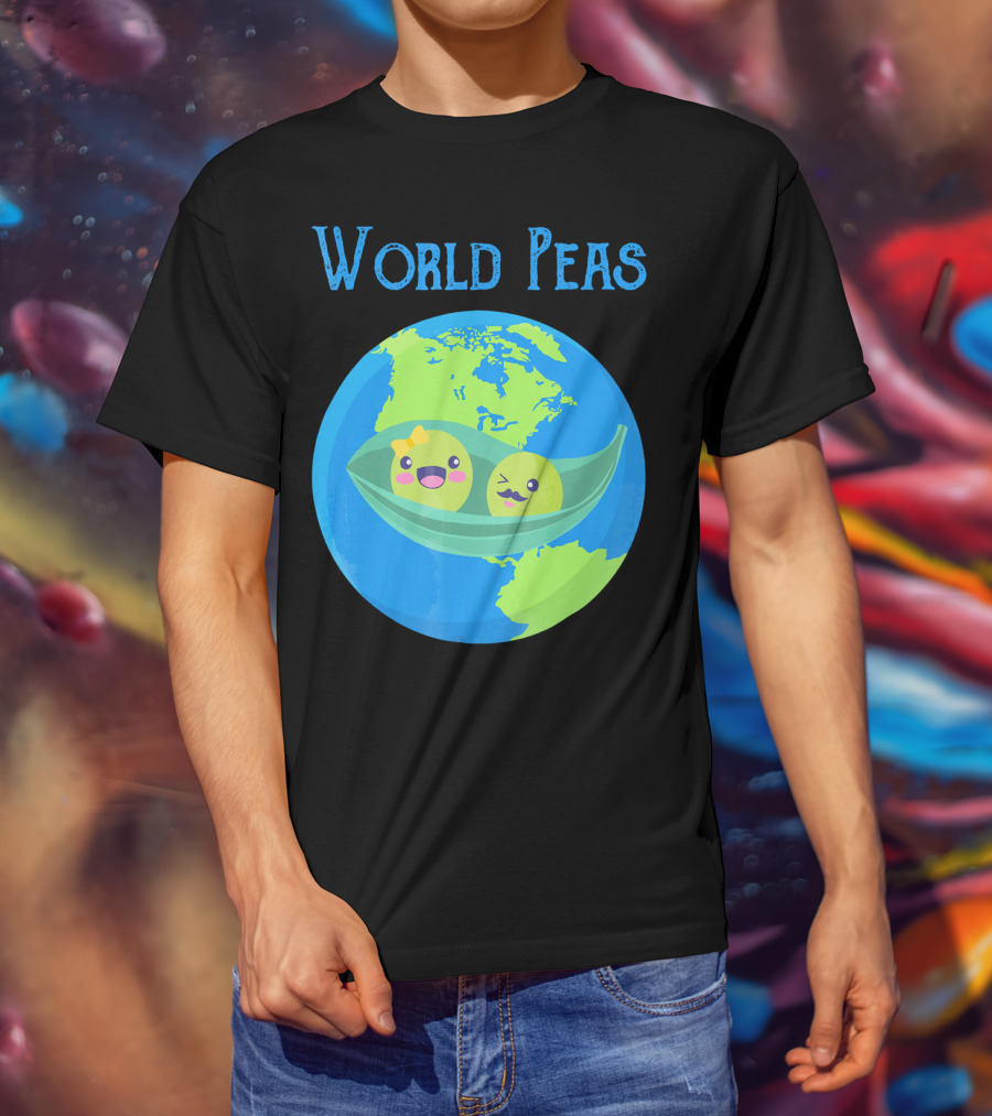 World Peas Give Peas A Chance Earth Peapod T-Shirt