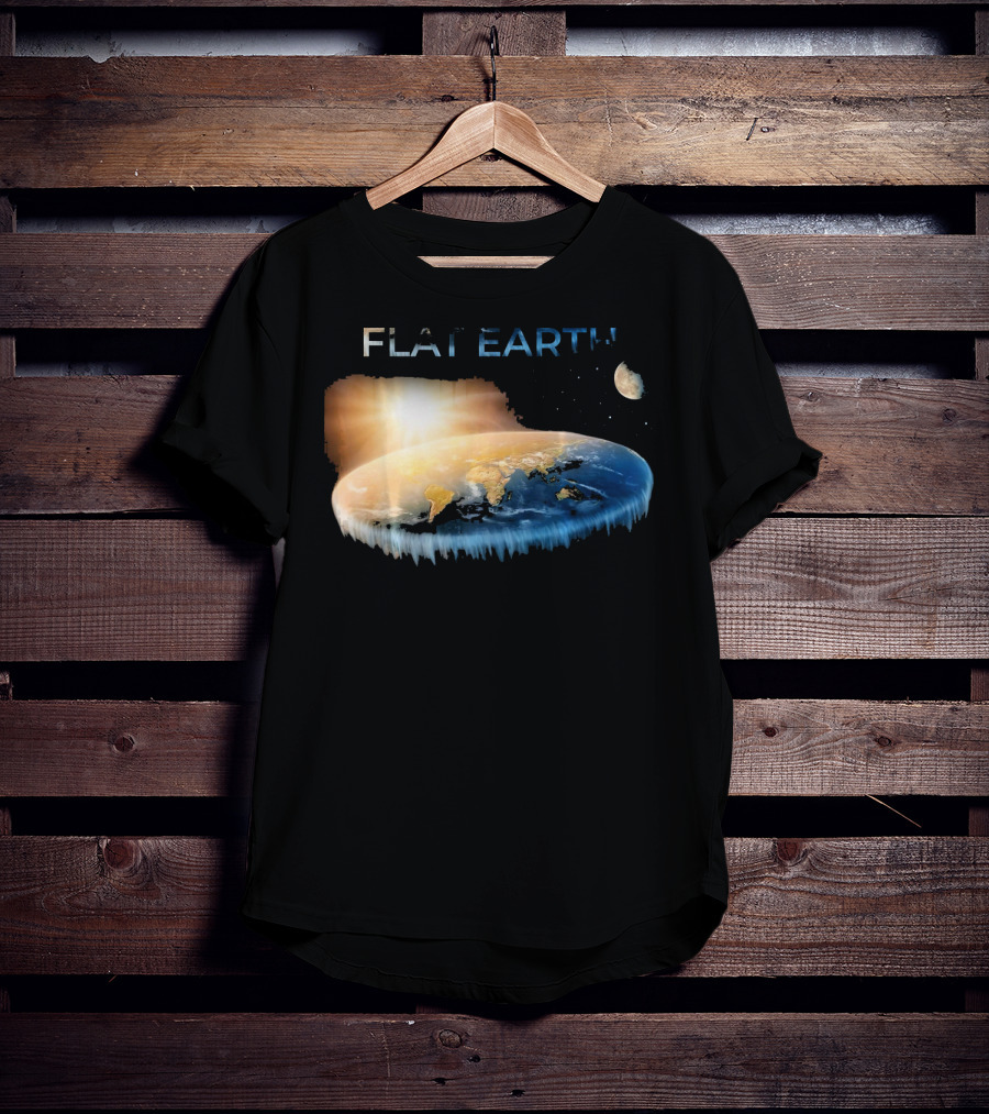 Flat Earth Dome Map With Sun And Moon T-Shirt