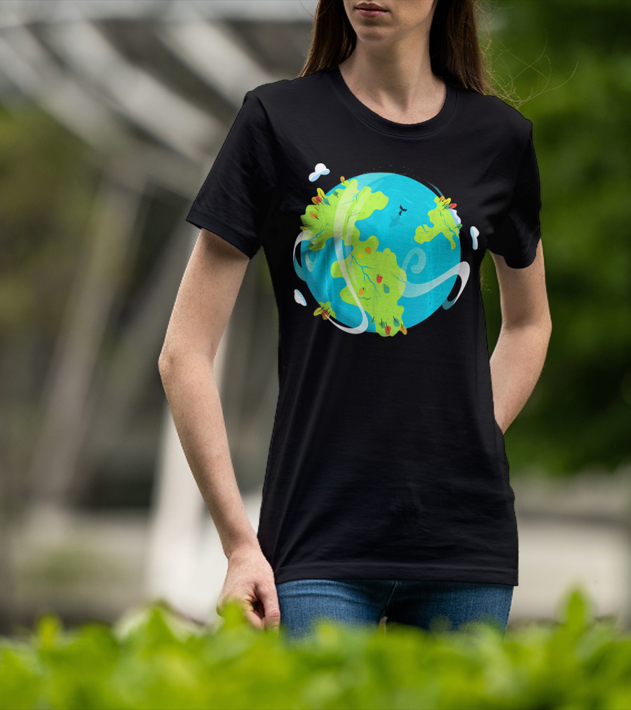 Earth Day Mother Planet Tree Dolphin Scenic Globe T-Shirt