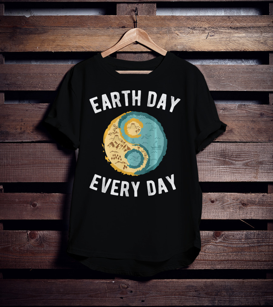 Earth Day Every Day Yin Yang Yog Nature Elements T-Shirt