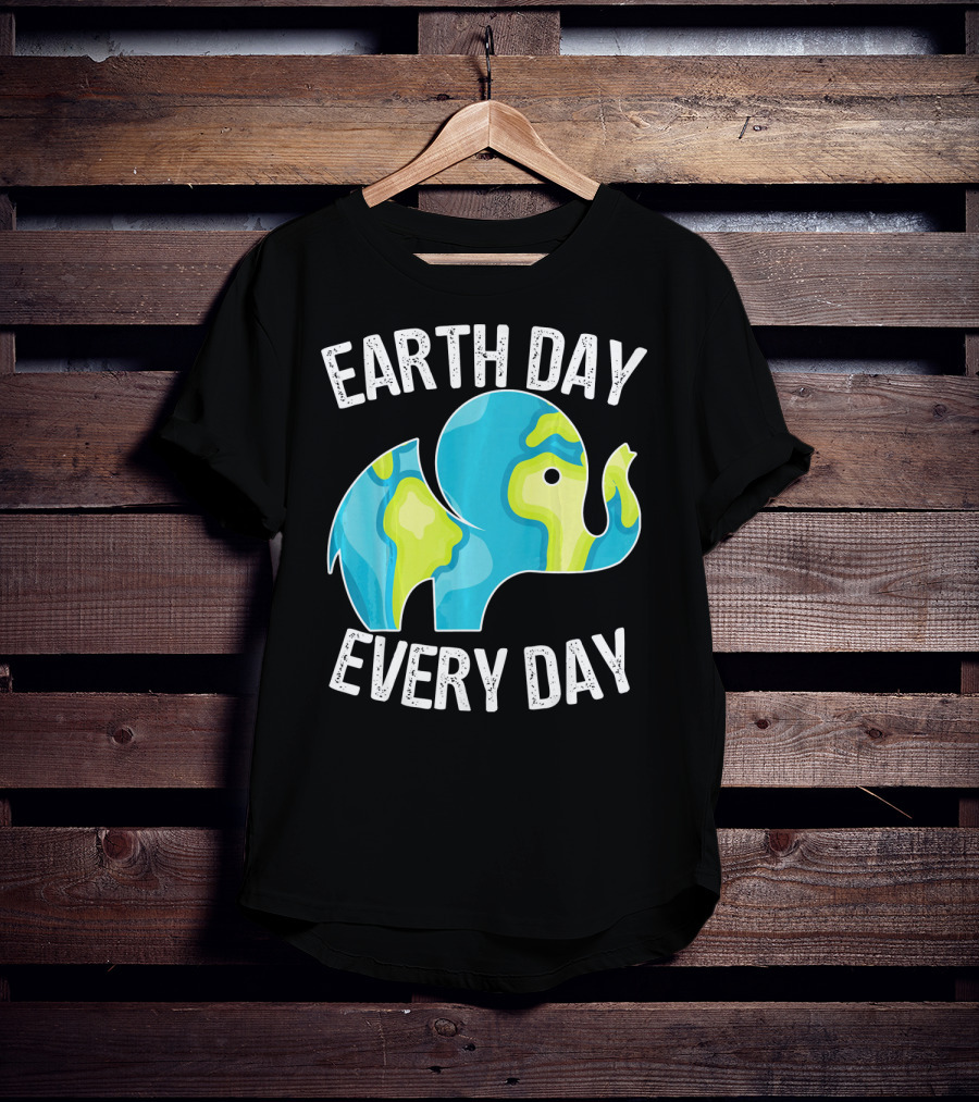 Earth Day Every Day Elephant Vintage Earth T-Shirt