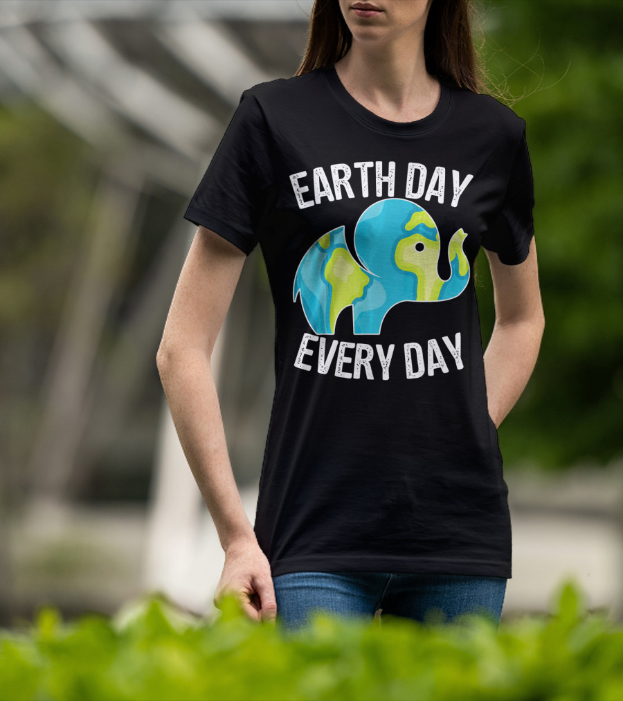 Earth Day Every Day Elephant Vintage Earth T-Shirt