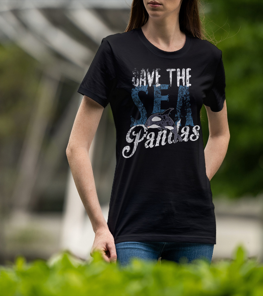 Save The Sea Pandas Orca Conservation Message T-Shirt