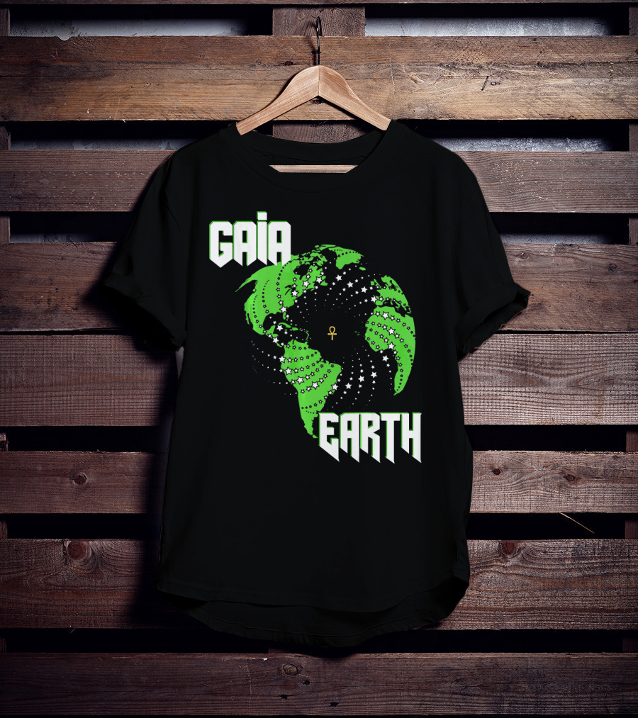 Gaia Earth Ankh Starry Globe T-Shirt