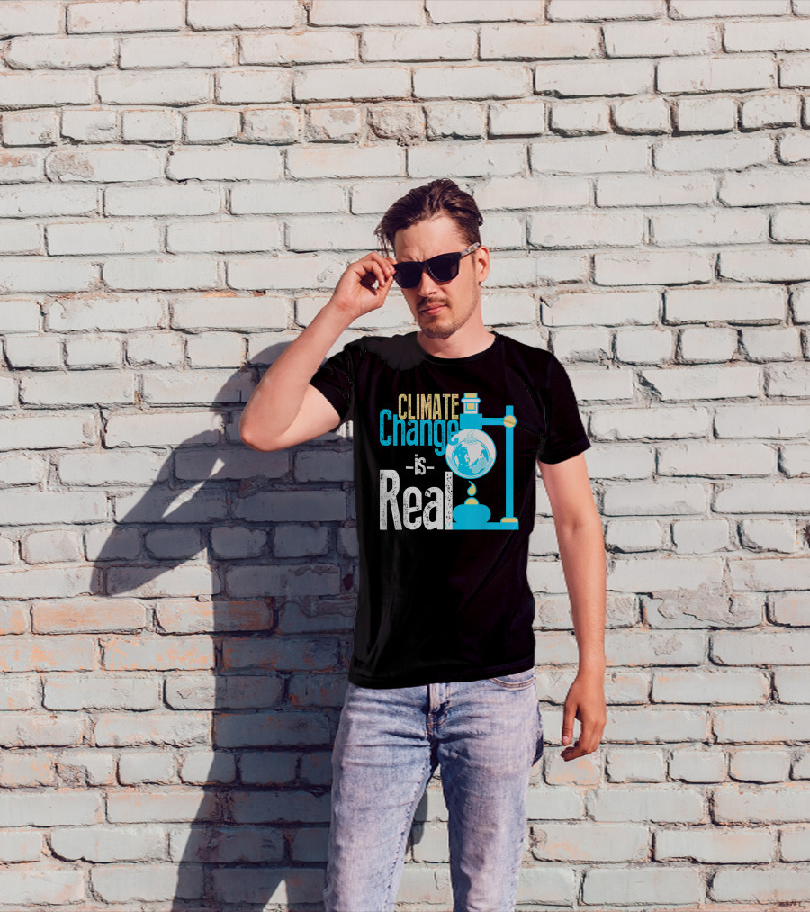 Climate Change Is Real Earth On Fire Scientific T-Shirt