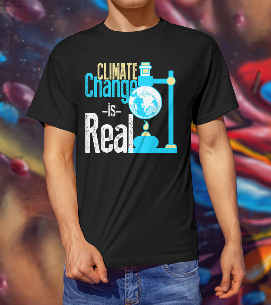 Climate Change Is Real Earth On Fire Scientific T-Shirt