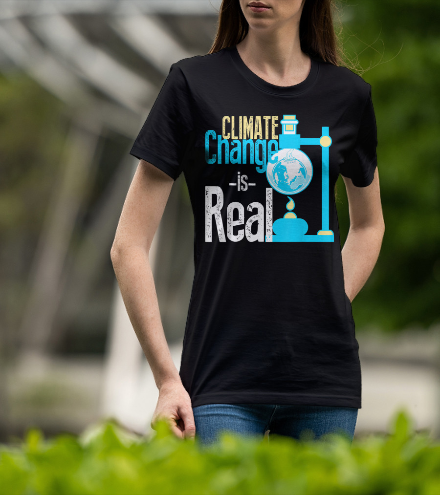 Climate Change Is Real Earth On Fire Scientific T-Shirt