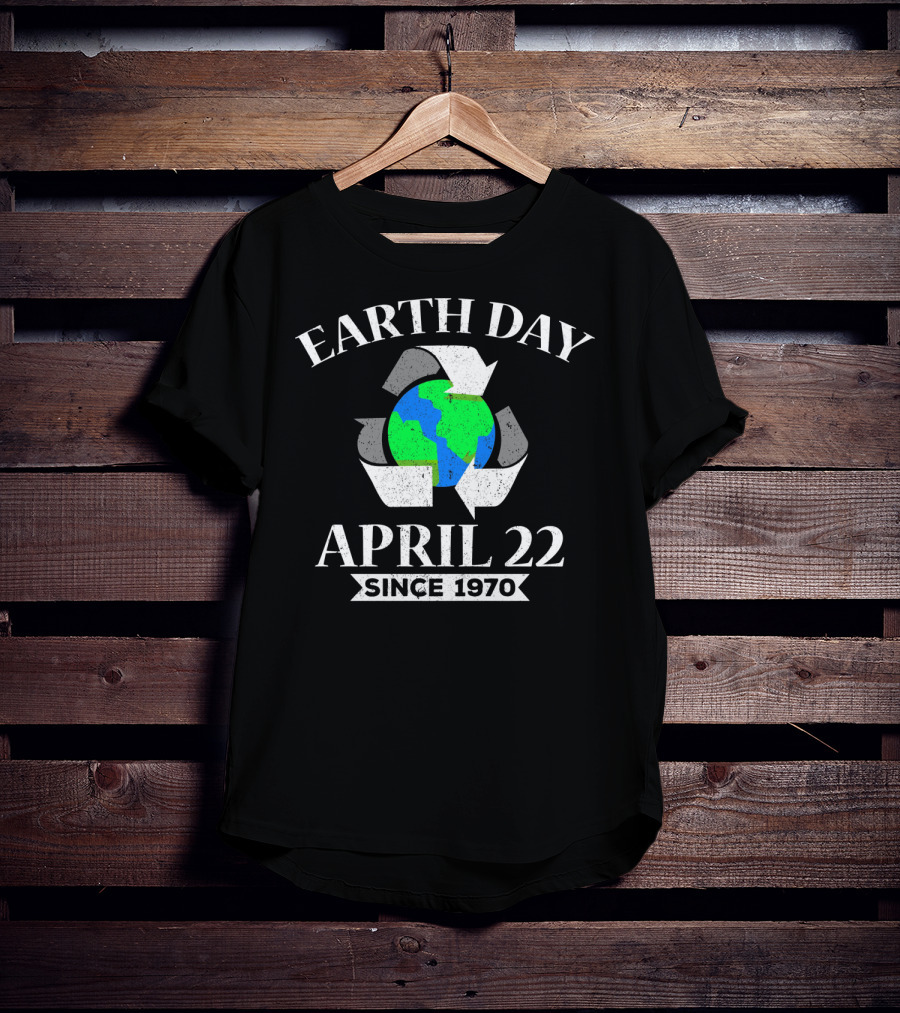 Earth Day April 22 Since 1970 Recycle Symbol And Globe T-Shirt
