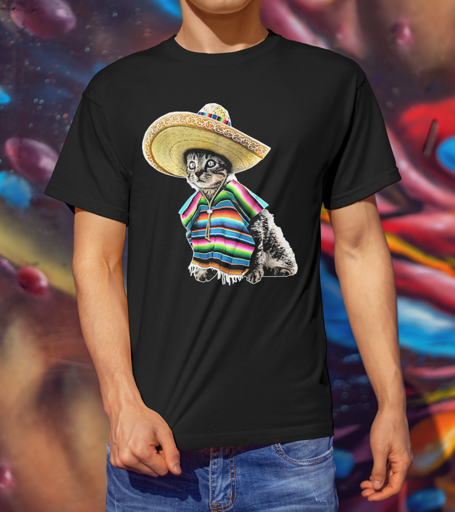 Cinco De Mayo Cat Sombrero Funny Fiesta Kitten T-Shirt
