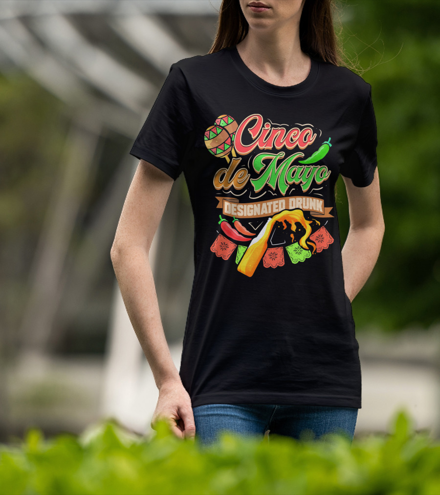 Cinco De Mayo Designated Drunk Peppers Beer Fiesta T-Shirt
