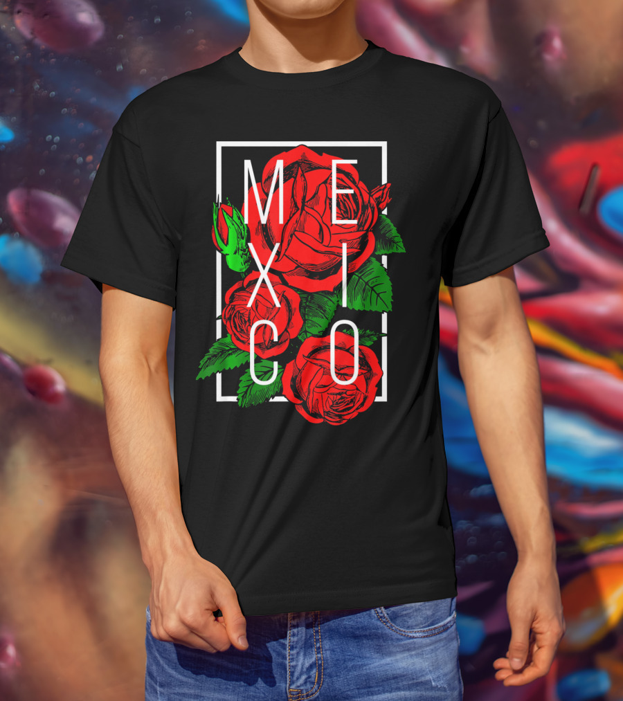 Mexico Rose Flower Cinco De Mayo T-Shirt