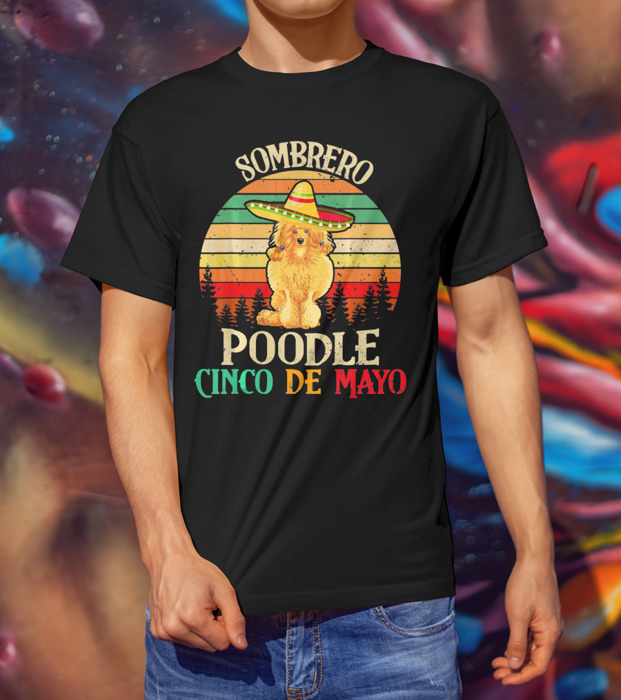 Sombrero Poodle Cinco De Mayo Vintage T-Shirt