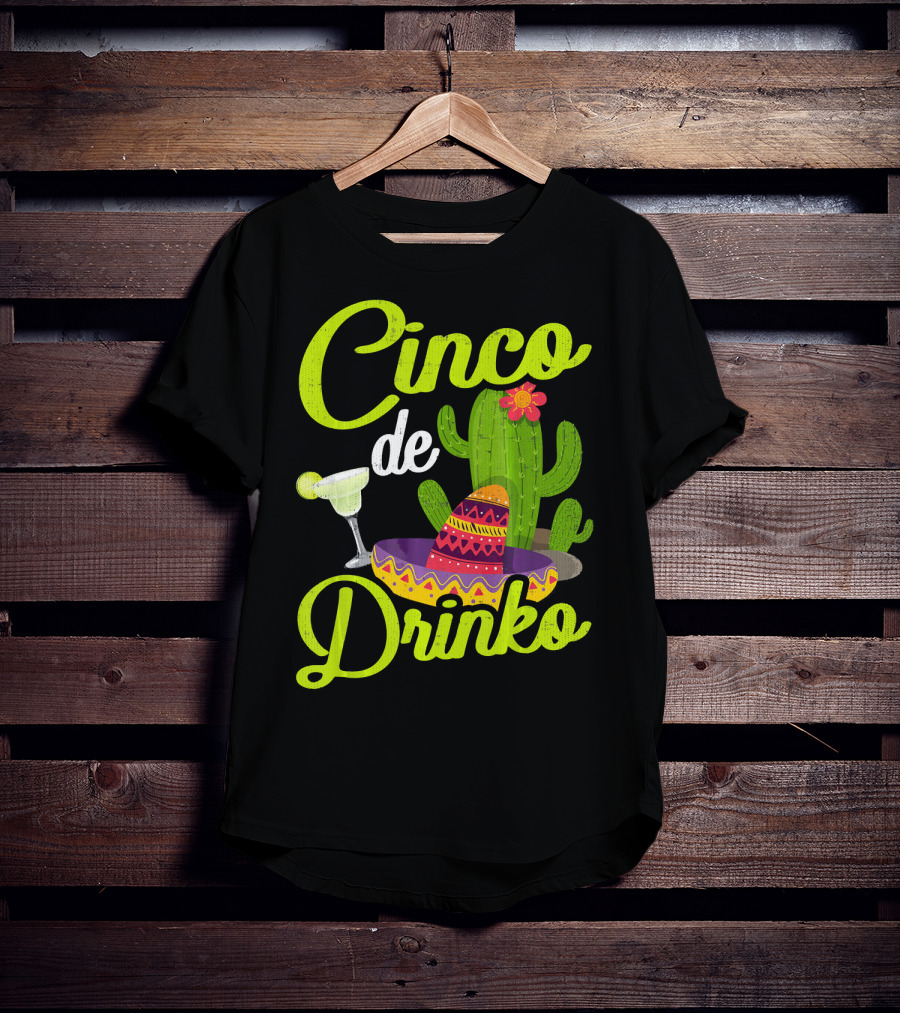 Cinco De Drinko Sombrero Cactus Margarita T-Shirt