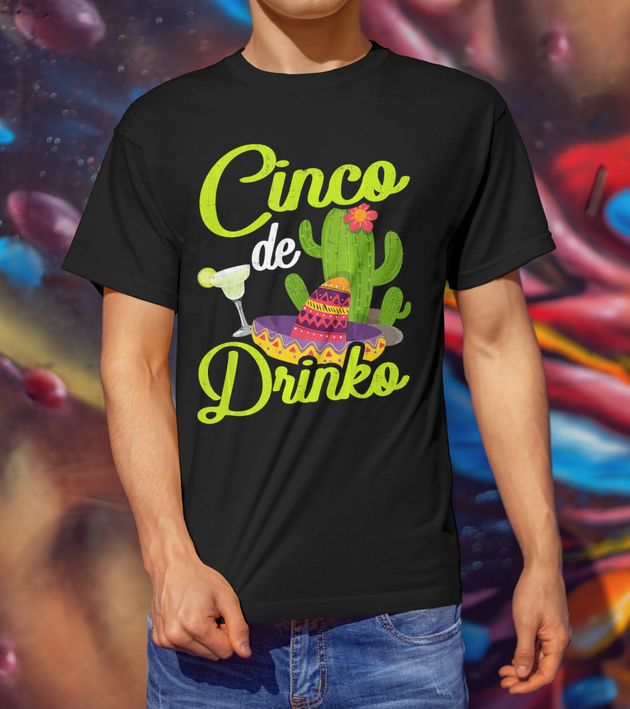 Cinco De Drinko Sombrero Cactus Margarita T-Shirt