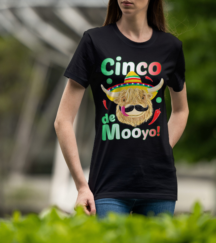 Cinco De Mooyo Scottish Highland Cow Fiesta T-Shirt