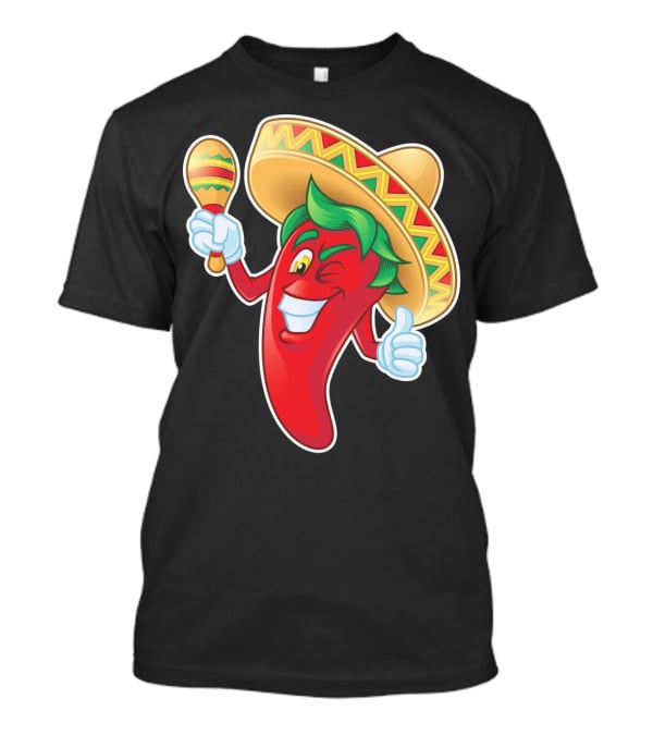 Funny Jalapeno Sombrero Maracas Cinco De Mayo T-Shirt