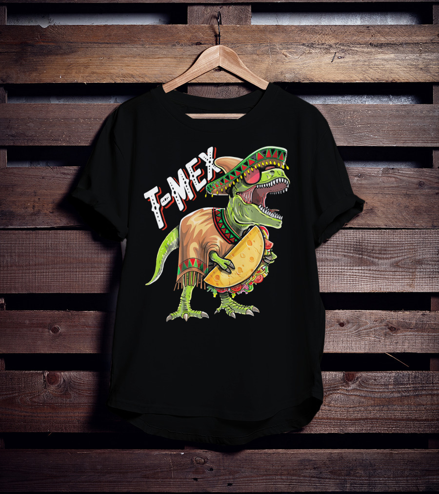 T-Mex Cinco De Mayo Dinosaur Taco Fiesta T-Shirt