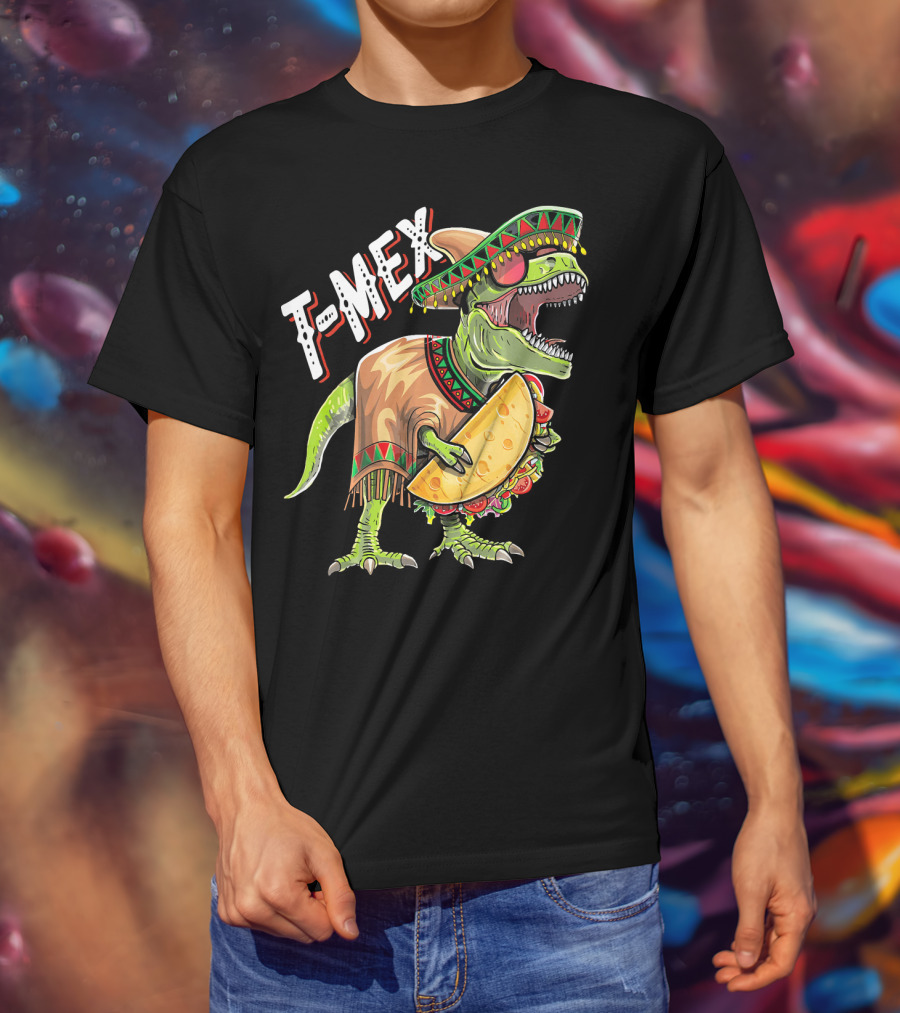 T-Mex Cinco De Mayo Dinosaur Taco Fiesta T-Shirt