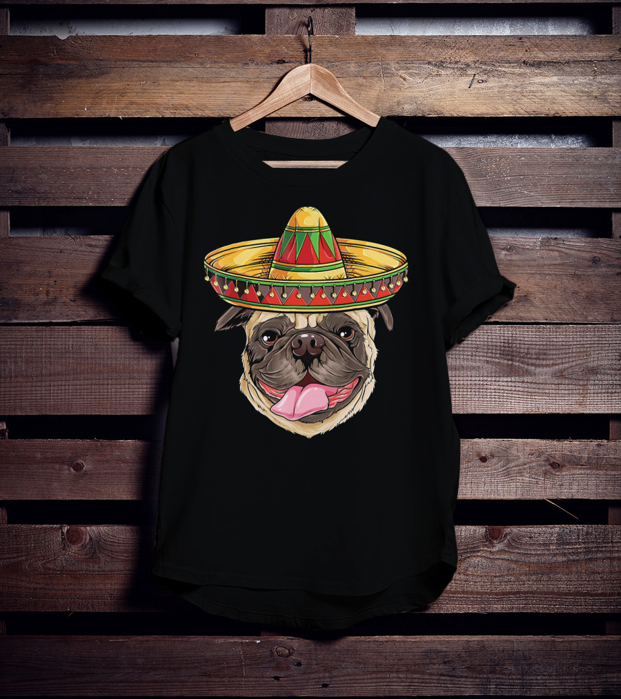 Cinco De Mayo Sombrero Pug T-Shirt