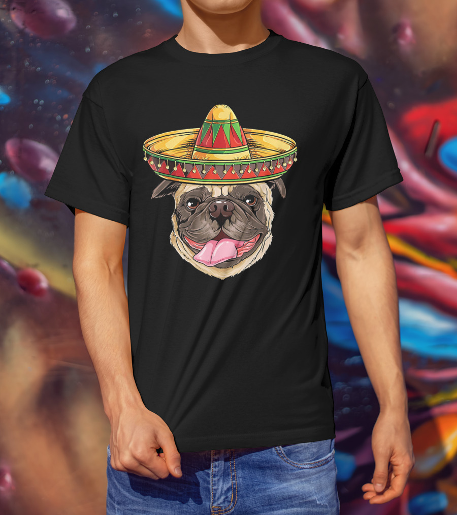 Cinco De Mayo Sombrero Pug T-Shirt