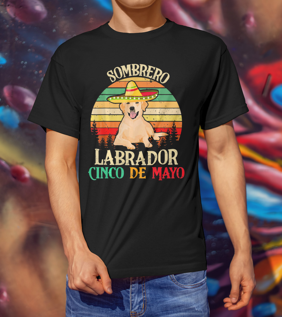 Sombrero Labrador Cinco De Mayo Vintage Happy T-Shirt