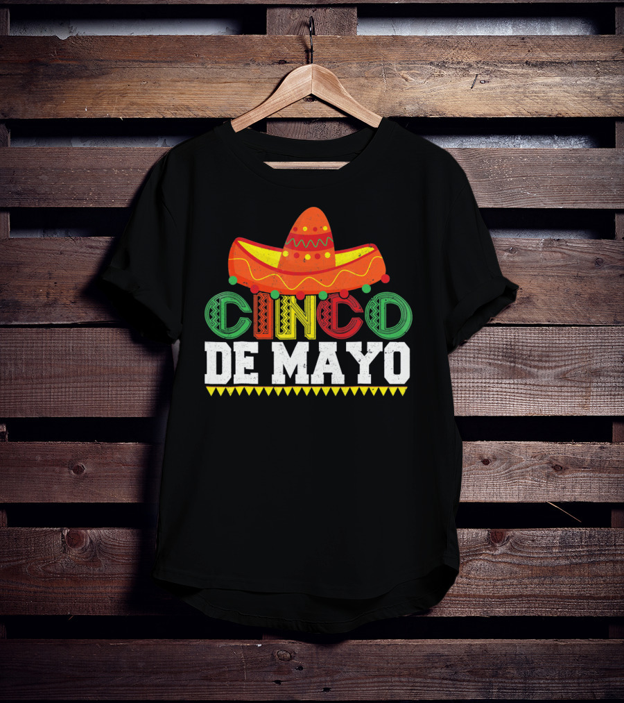 Cinco De Mayo Sombrero Colorful Festive Mexican T-Shirt