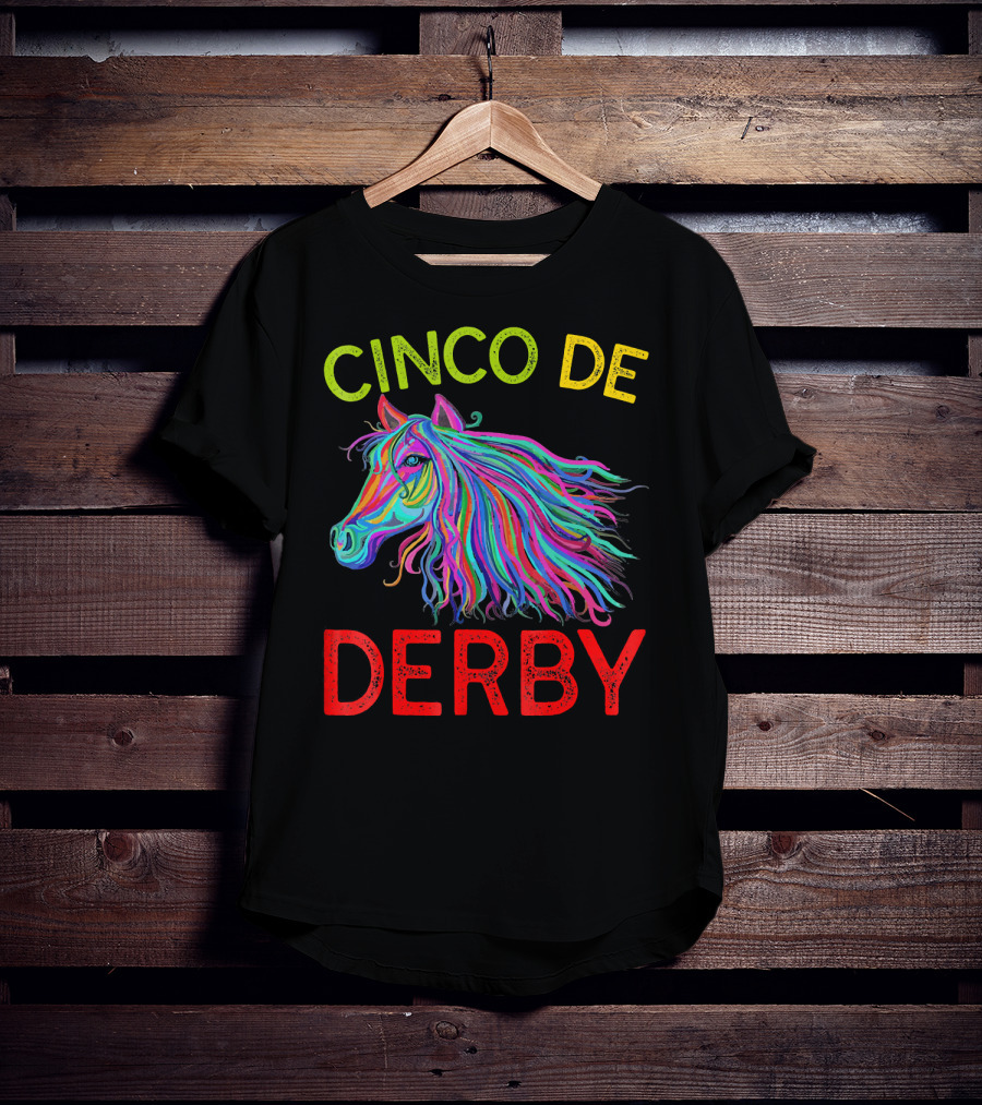 Cinco De Derby Colorful Horse T-Shirt