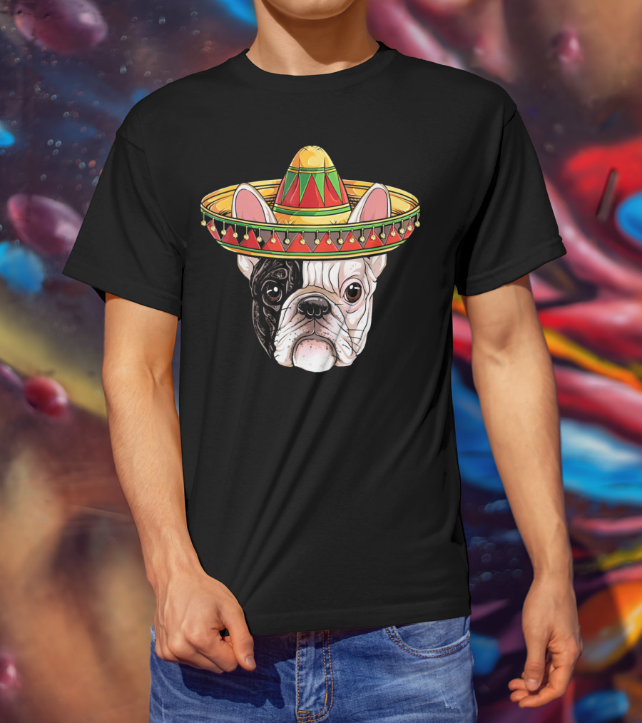 Cinco De Mayo French Bulldog Sombrero T-Shirt