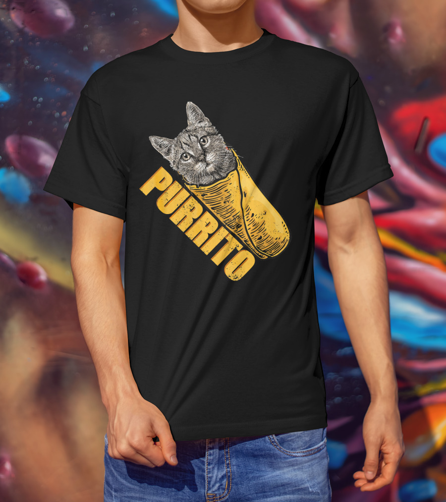 Purrito Cat Burrito Mexican Food Funny Purrito T-Shirt