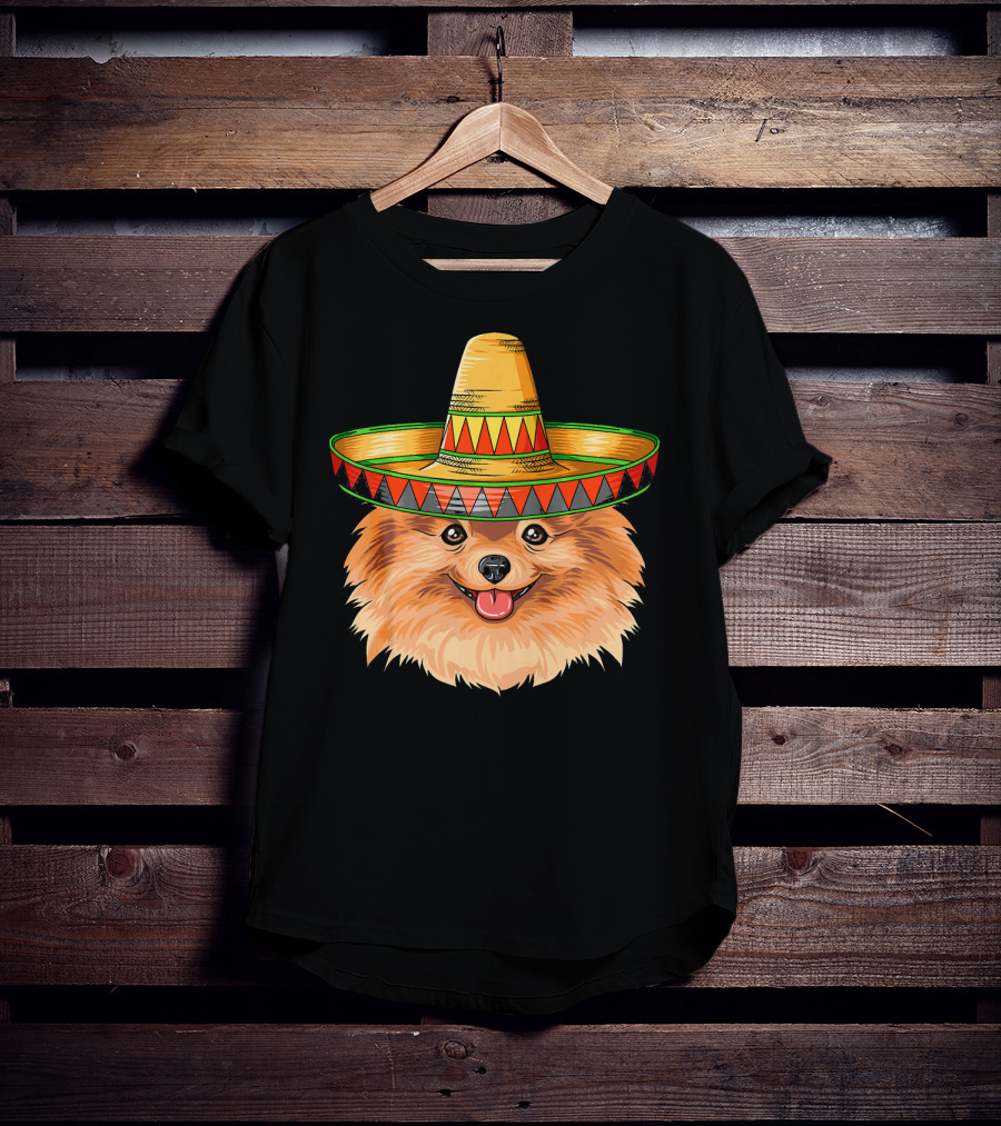 Pomeranian Cinco De Mayo Mexican Sombrero T-Shirt