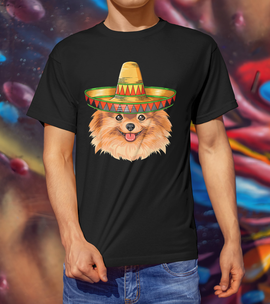Pomeranian Cinco De Mayo Mexican Sombrero T-Shirt