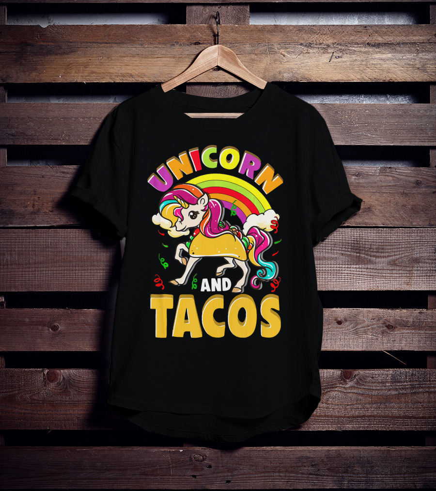 Unicorn And Tacos Rainbow T-Shirt