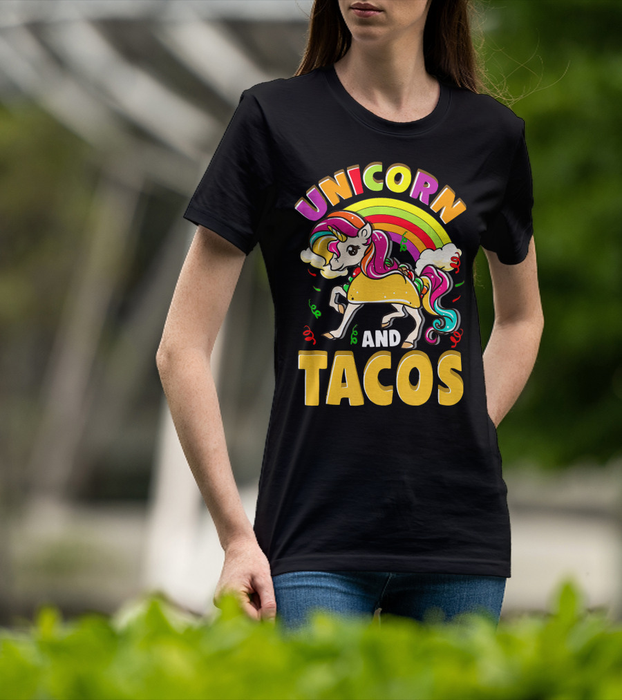 Unicorn And Tacos Rainbow T-Shirt