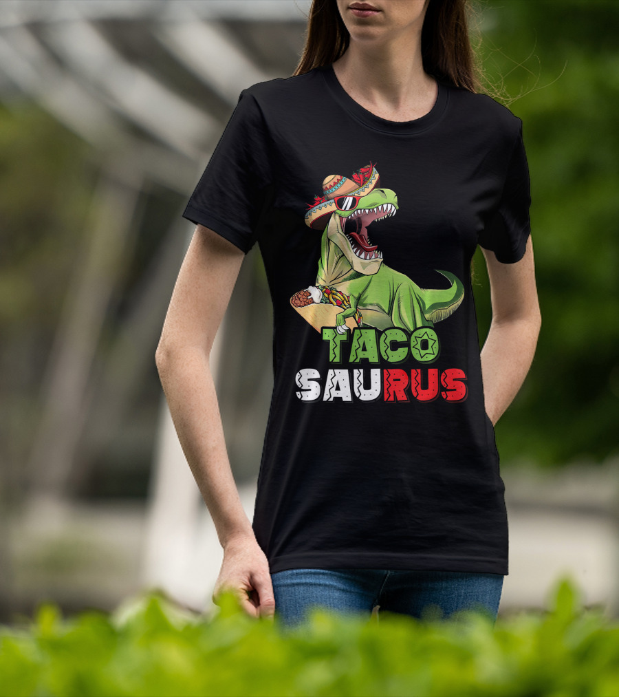 Tacosaurus Mexican Rex Cinco De Mayo Dinosaur Fiesta T-Shirt