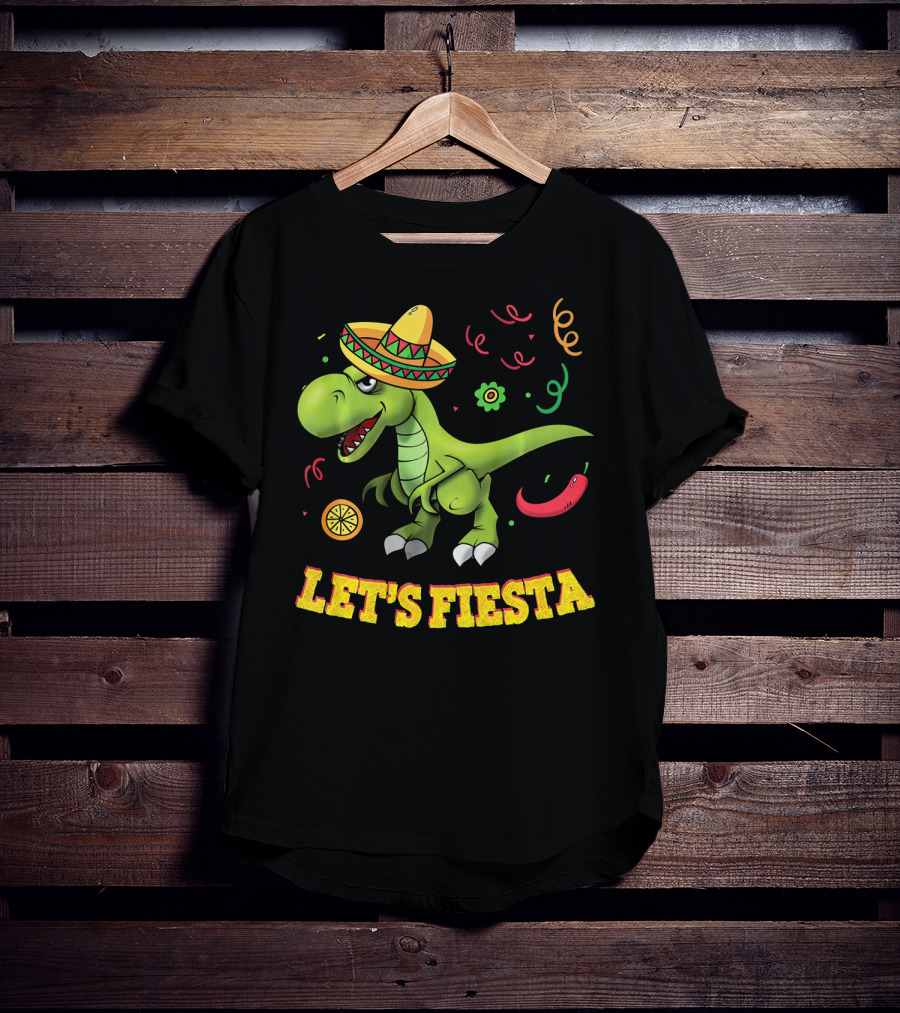 Let's Fiesta T Rex Cinco De Mayo Tyrannosaurus Sombrero T-Shirt